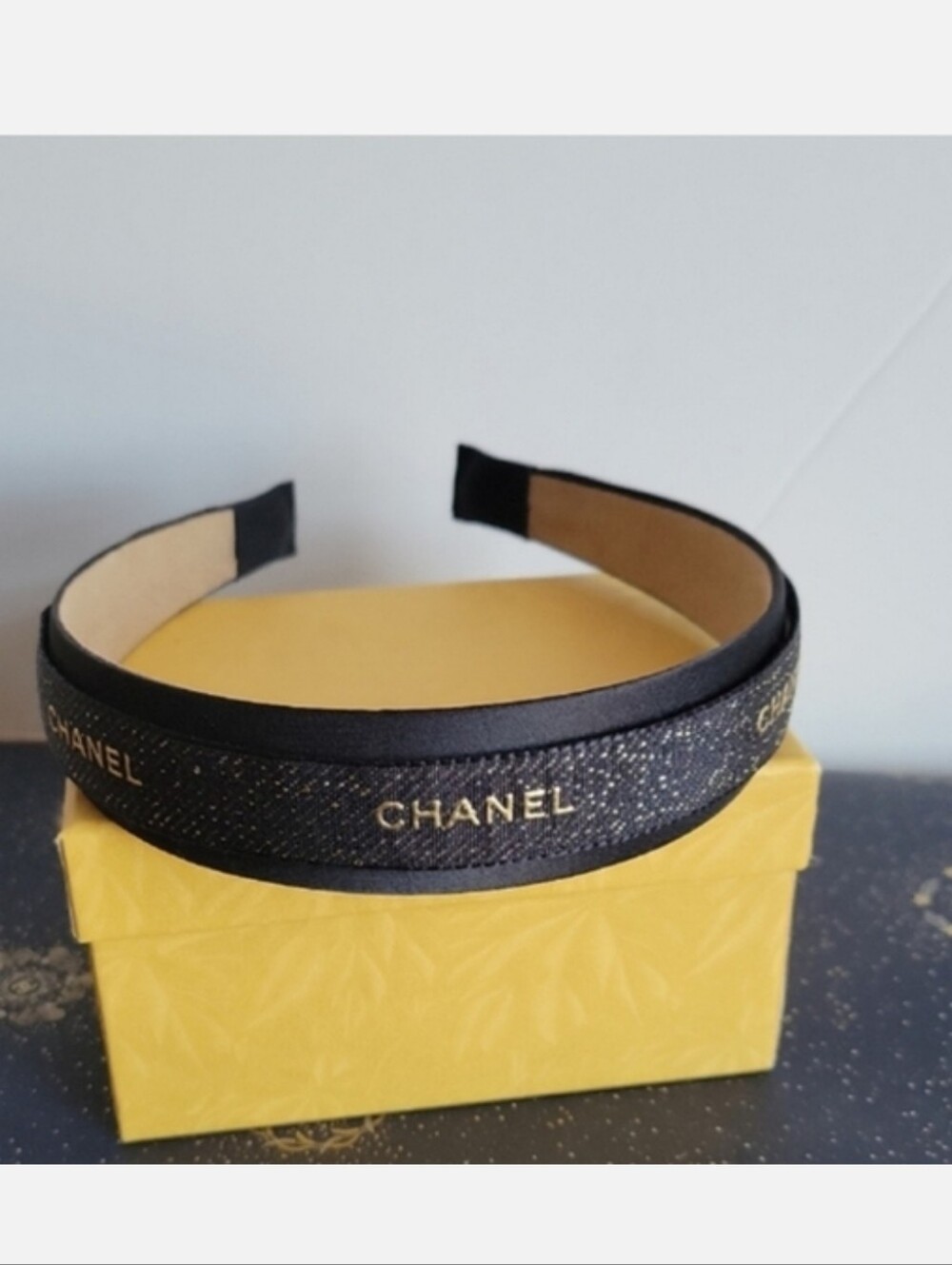 CHANEL Black & Gold Ribbon